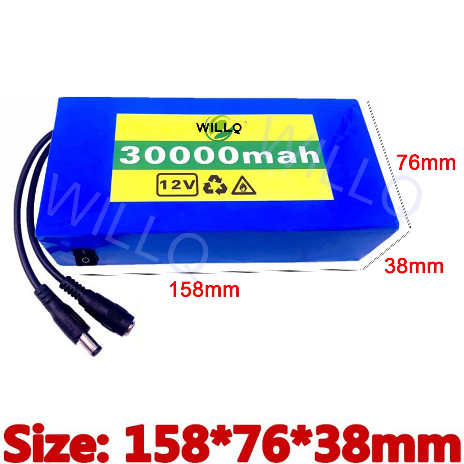 Akumulator litowo-jonowy DC 12V 30Ah 12V 30000mAh Akumulator wielokrotnego ładowania 12V Przenośny akumulator litowo-polimerowy z ładowarką urządzeń zasilanych napięciem 12V