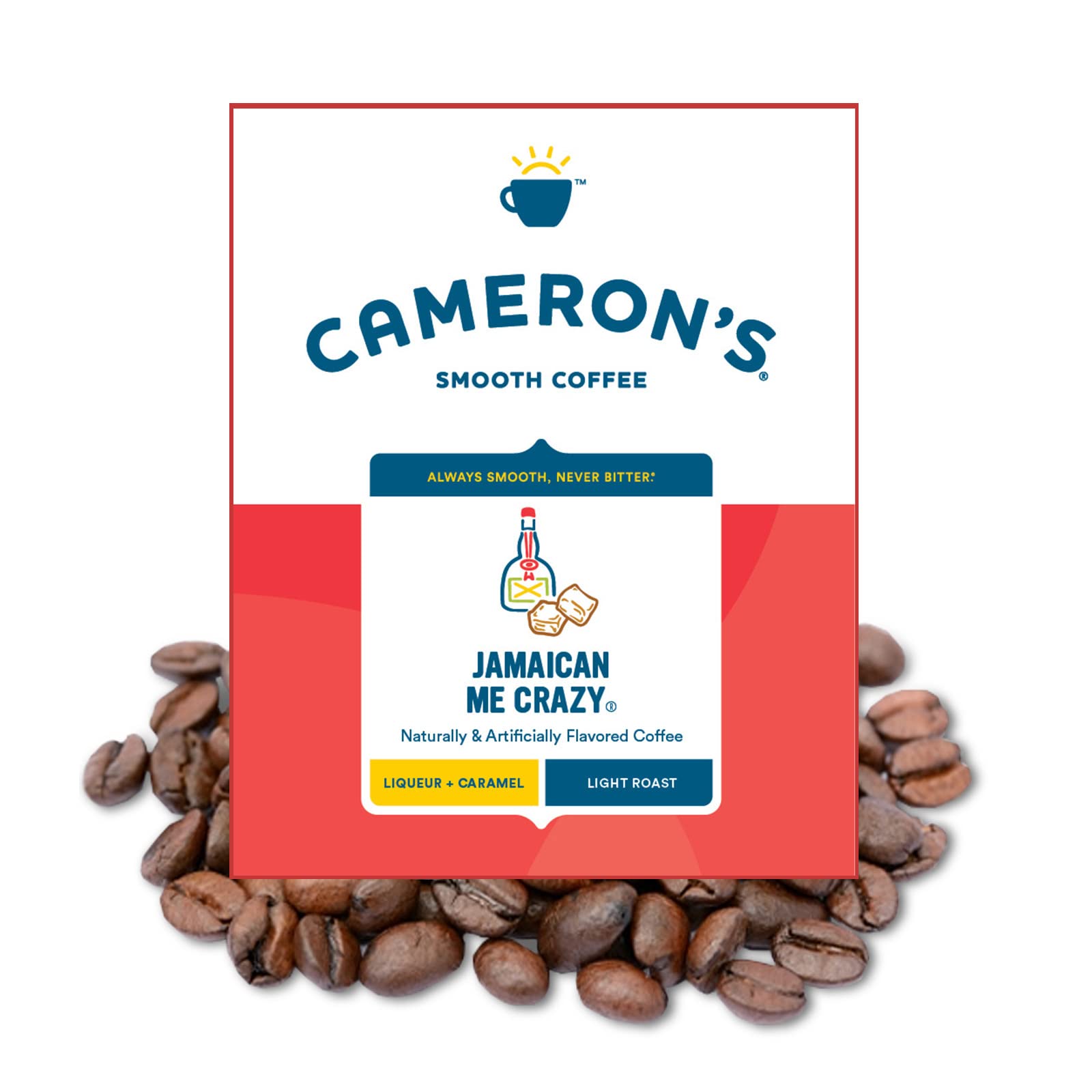Cameron's Coffee Jamaican Me Crazy Flavored Whole Bean Coffee, Light Roast, 100% Arabica, 4-Pound Bag, (Pack of 1)