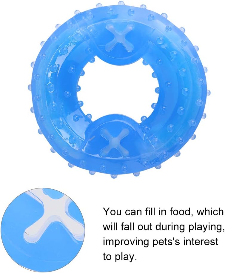 Dog Cooling Freezable Chew Toys Teething Rings, TPR Arctic Funny Frozen Training Toy for Pet Dog Summer Playing - Image 3
