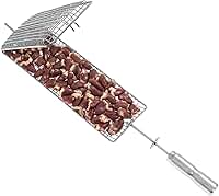 Espeto Grelha Giratório 65cm para CORAÇÃO DE FRANGO, MIÚDOS, CAMARÃOZINHO, LEGUMES, etc - ARTINOXGRILL - Abre-Fecha