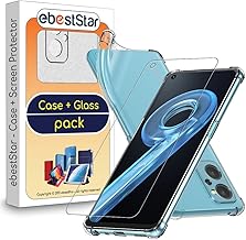 ebestStar - Cover for Realme 9i, Transparent Silicone Case, Shockproof TPU Protection, Reinforced Edges, Transparent + Tempered Glass