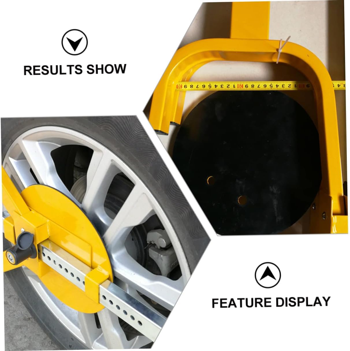 Car Parking Wheel Lock Tri Fork Anti-Theft Clamp with Cover for Wheel Protection Easy Operation Safety Lock for Cars and SUVs Yellow