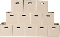 Vista 43 de Yunkeeeper - Contenedores de almacenamiento, cubos organizadores de tela con asa, cubos plegables para almacenamiento de tela o accesorios, 11 x 11
