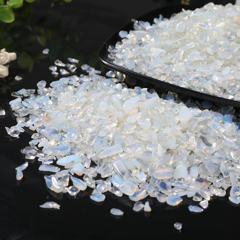 Grava decorativa para acuarios, Grava de ópalo en varios tamaños, paquete de 4, 1000 g cada una, for peceras, paisajismo, jardineras, pavimentos, decoración de piedra de cristal.(3-5mm1000g)