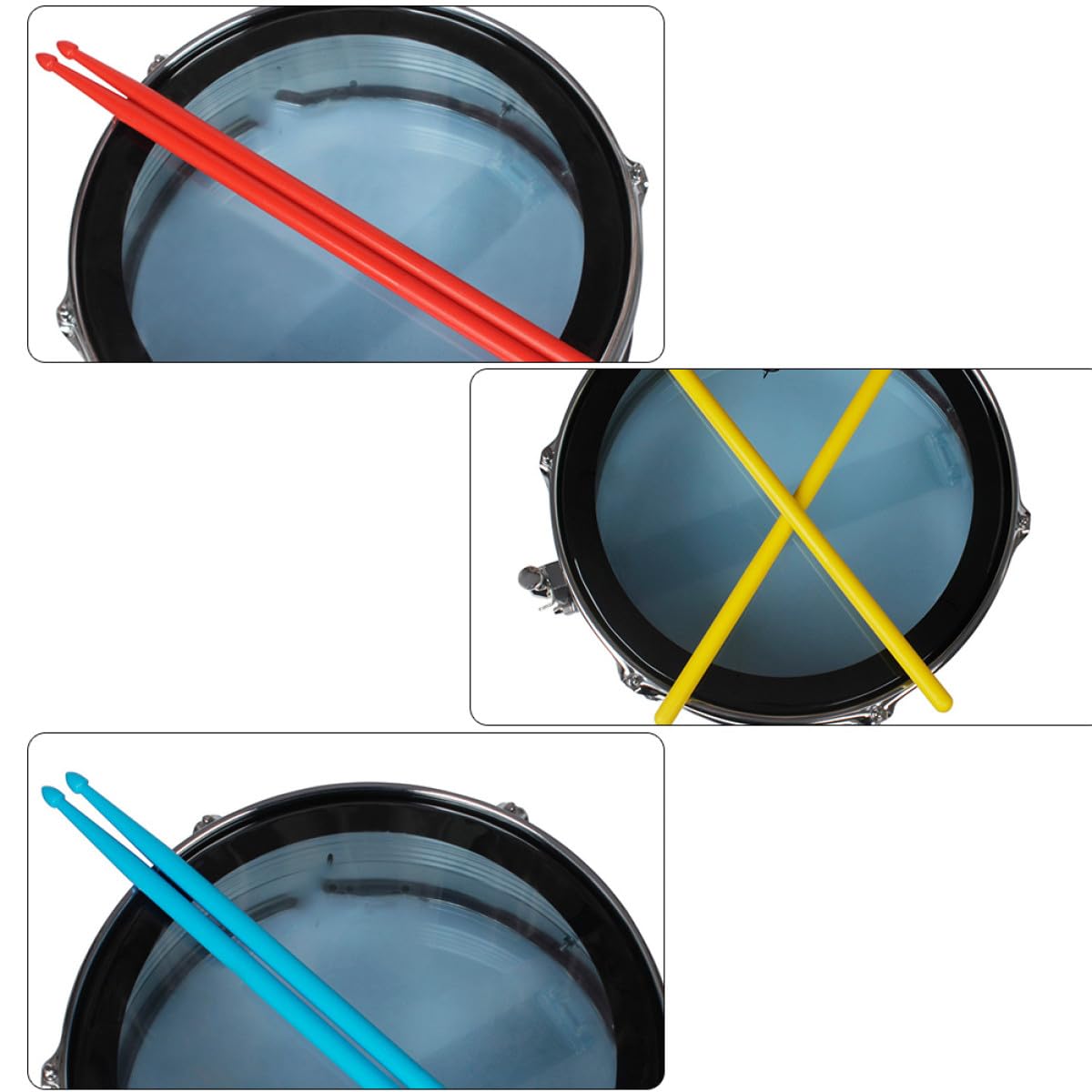 Baguettes de Batterie pour Débutants en Nylon 5 Paires et Garçon et Filles | Usage Concert et Café, Prise Confortable, Réduit la Fatigue des Mains, Style Simple et Élégant Couleur Aléatoire