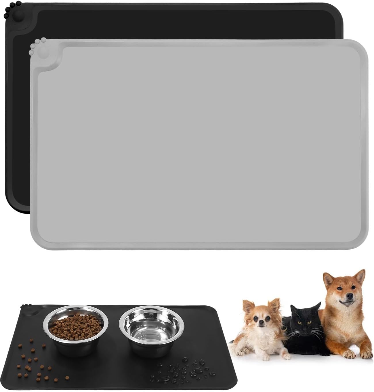 Napf Katze FHISKUNYU 2er Set Silikon-Futtermatten F Produktbild-Vorschau 3