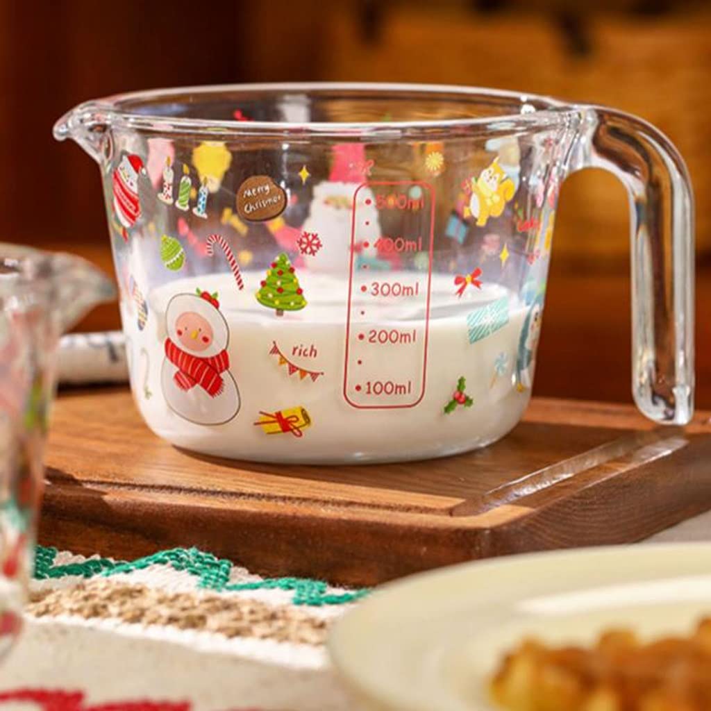 XMING 2 pezzi Misurino in vetro con strumenti da cucina resistenti alle alte temperature tazza for uso alimentare in borosilicato alto for sbattere il liquido 'uovo