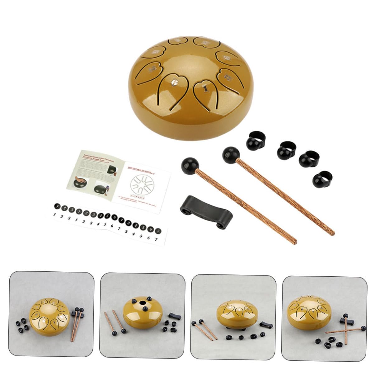 Didiseaon Instrumento de Lengüeta Etéreo de Percusión para Principiantes Portátil para Amantes la Música de Mano de Material Resistente para Escenarios de Entretenimiento