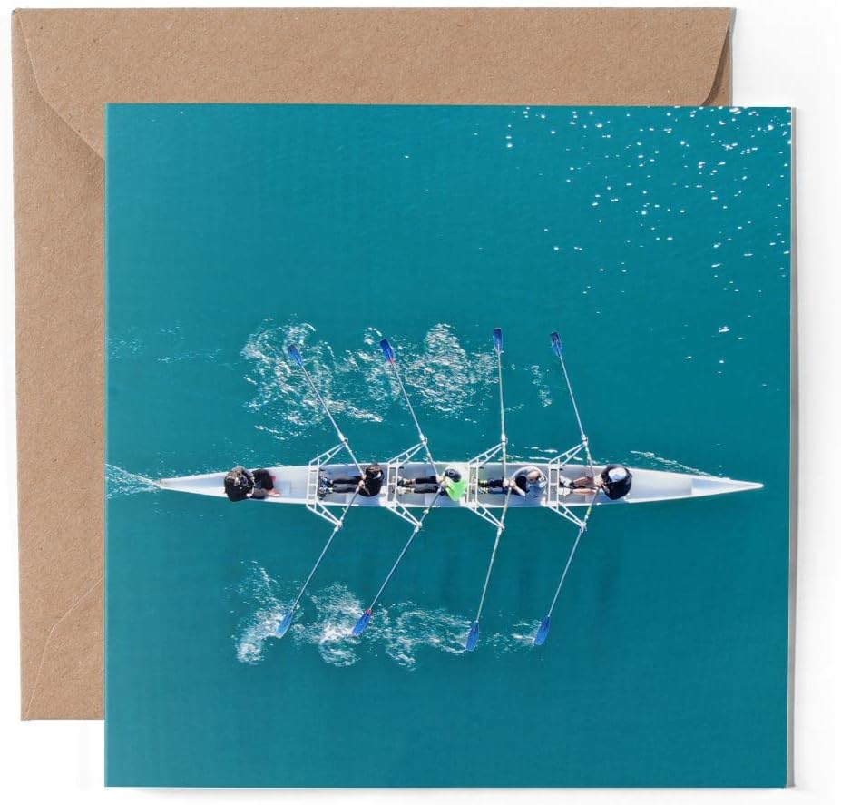 1 x Greeting Card Rowing Boat Row Sailing - Blank Birthday Celebration ...