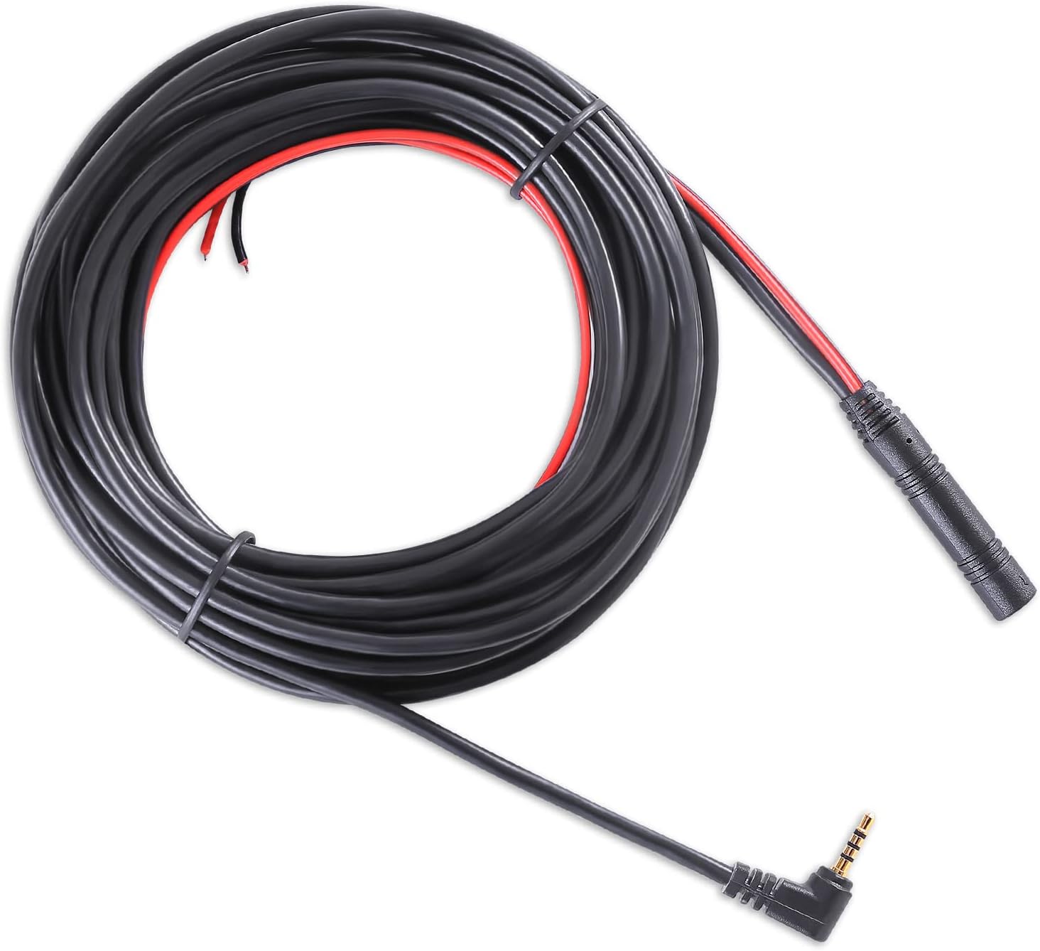 Pixelman Dash Cam Rear Camera Cable, 23 Ft 4-Pin to 2.5mm Male Plug Wire for Mirror-Mounted Rear View, Car Recorder, Reversing & Backup - Long Replacement Cable for Pickup, Trucks, RV, SUV, Bus