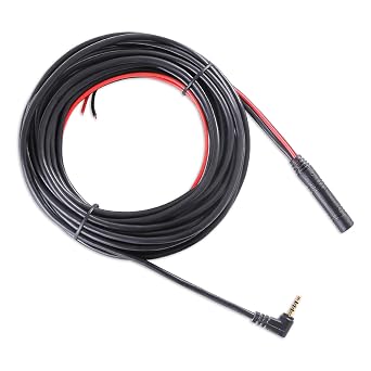 Pixelman Dash Cam Rear Camera Cable, 23 Ft 4-Pin to 2.5mm Male Plug Wire for Mirror-Mounted Rear View, Car Recorder, Reversing & Backup - Long Replacement Cable for Pickup, Trucks, RV, SUV, Bus