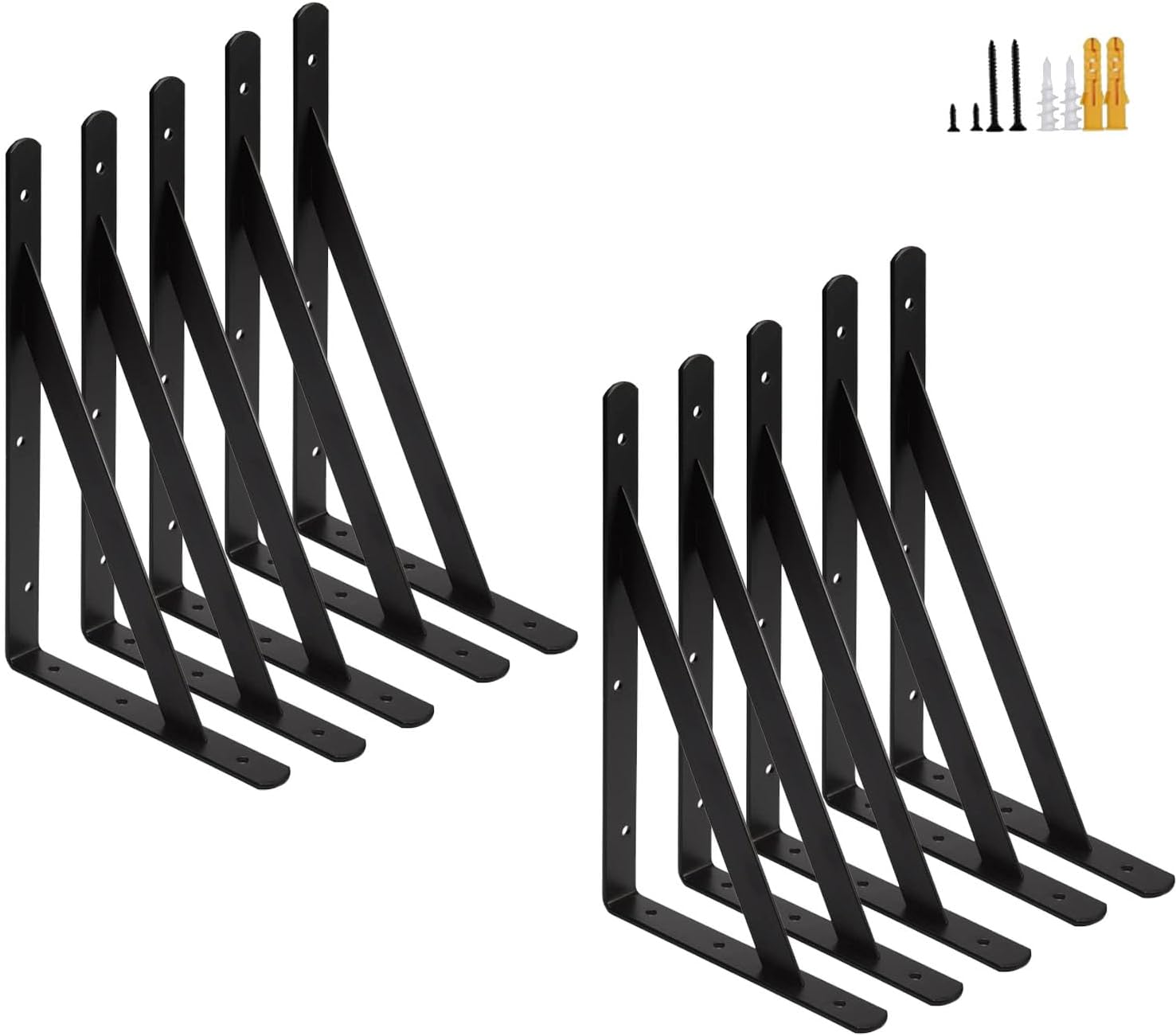 Shelf Bracket JINLINY 10 Pack Triangular Design Metal Shelf Supports Right Angle
