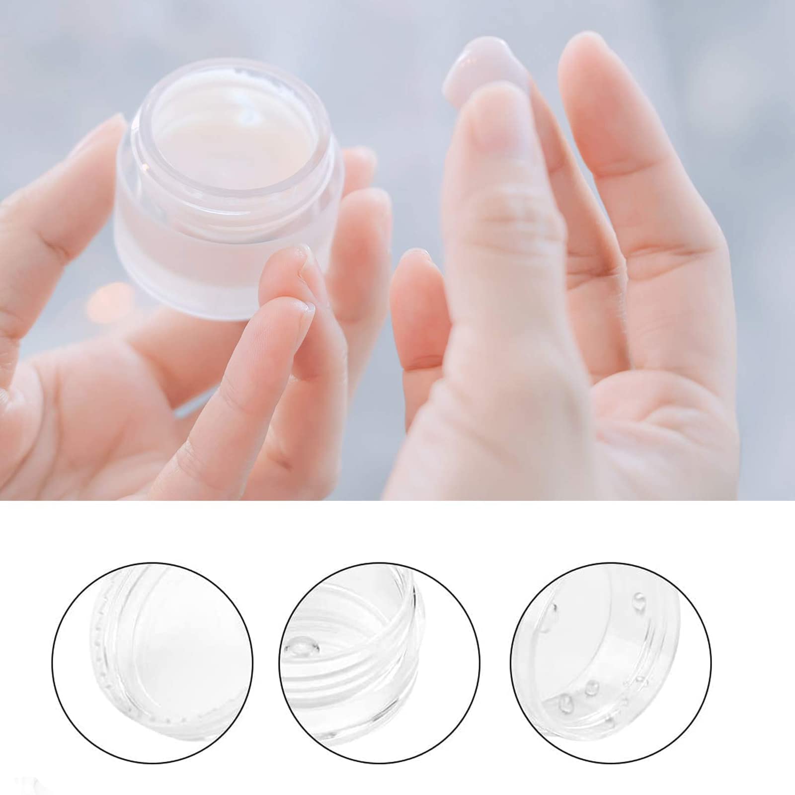 Transparent Empty Containers, 6 Pieces Cream Containers, Mini Containers with Spatula, 5 ml Empty Container, Clear Jar - Image 3