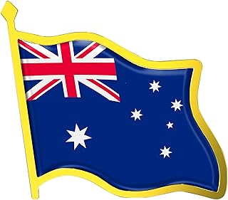 Australia Flag Lapel Pin - Enamel Metal National Badge | World Travel Souvenir Gifts for Men & Women | Country Flag Patriotic Brooch Bulk Pack of Pins for Hat, Tie, Clothes, Backpack (1pc)