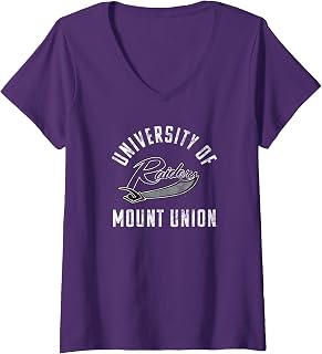 Womens University of Mount Union Raiders Large V-Neck T-Shirt