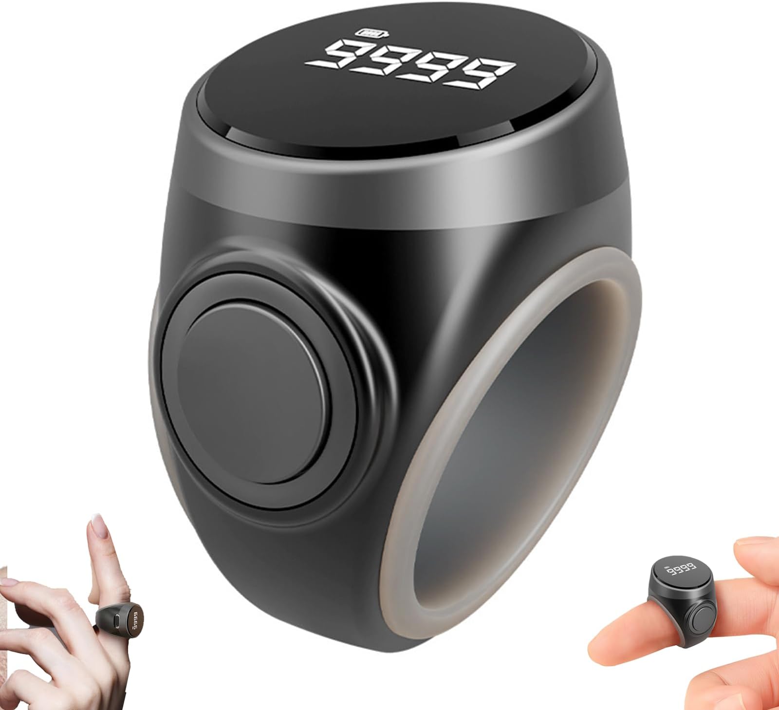 Tasbih Counter Zikr Rings, Smart Tasbeeh Counter, Rechargeable Electronic Digital Tasbih Counter Rings 3 Size(18/20/22mm), Finger Counter for Muslims, Prayer, Reminder