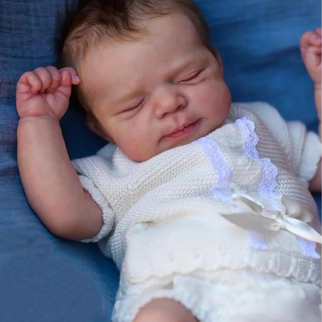 RXDOLL Realistyczne śpiące lalki Reborn Baby Dolls winylowe na całe ciało, 45 cm, realistyczne, anatomicznie poprawne, dziewczyna, prawdziwe życie, lalka, silikonowa, lalka Reborn z akcesoriami