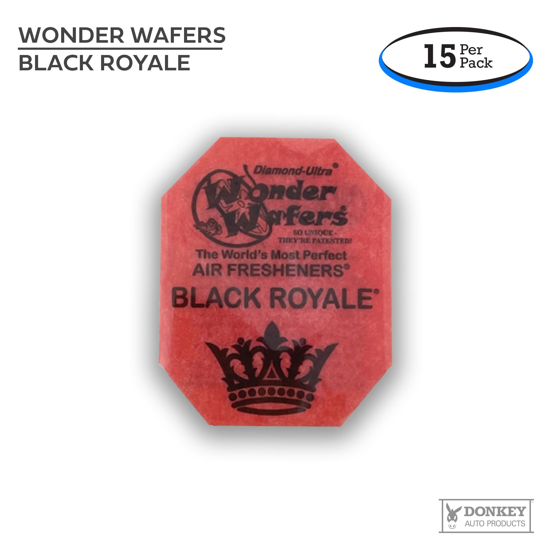 Wonder Wafers - Diamond-Ultra Scented Car Air Fresheners - Individually Wrapped (15 Per Pack) (Black Royale)