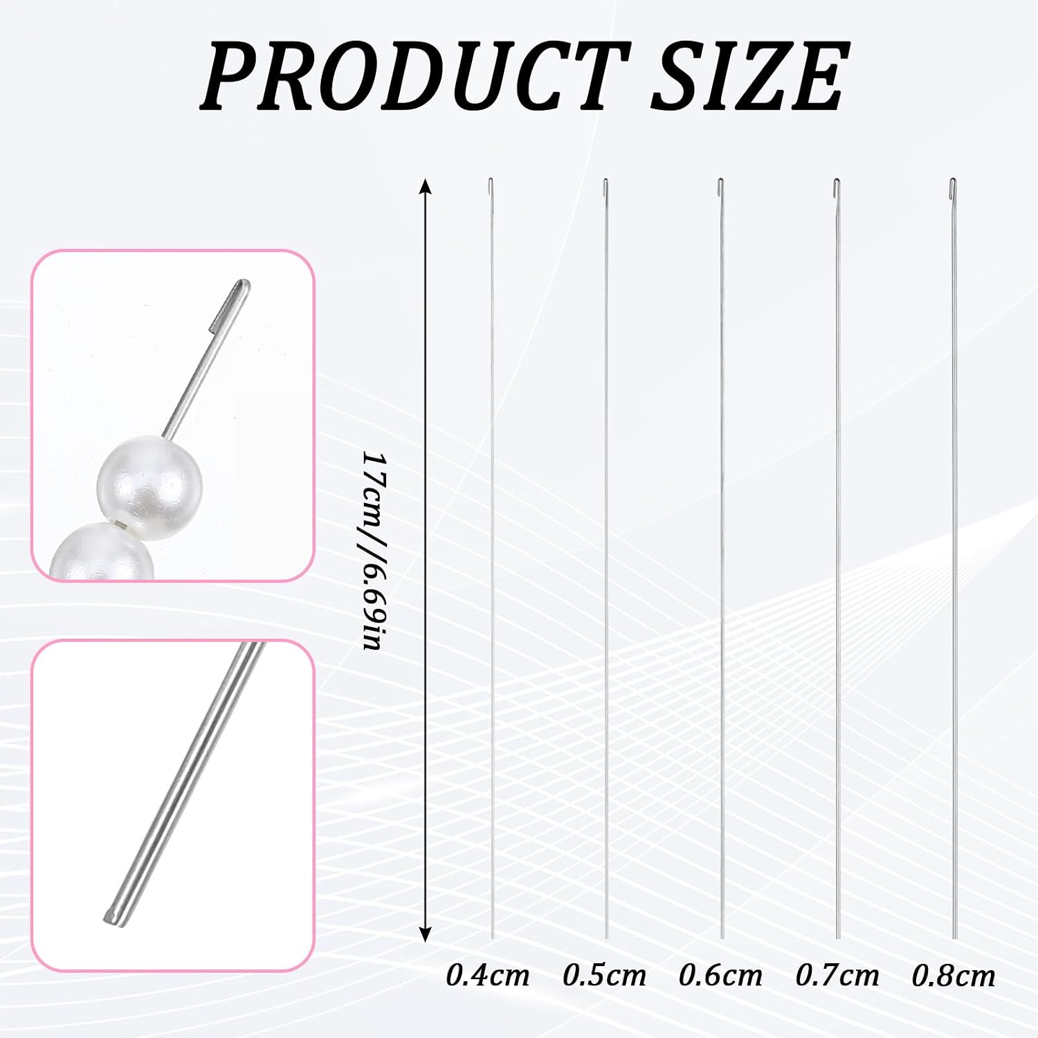 Nogeqi 5 Pcs Bead Threader for Jewelry Making, Bead Spinner Needles, 5 Thickness Styles Beading Needles, Needle-Free Beading Supplies for Beaded Bracelets, Necklaces, DIY Handmade(0.4/0.5/0.6/0.7/0.8m