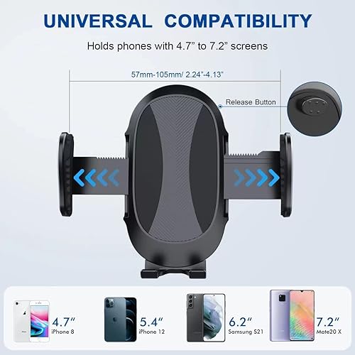 Miniatura 6 de Generic Soporte para teléfono de coche con ventosa y gancho de metal, compatible con todos los teléfonos inteligentes