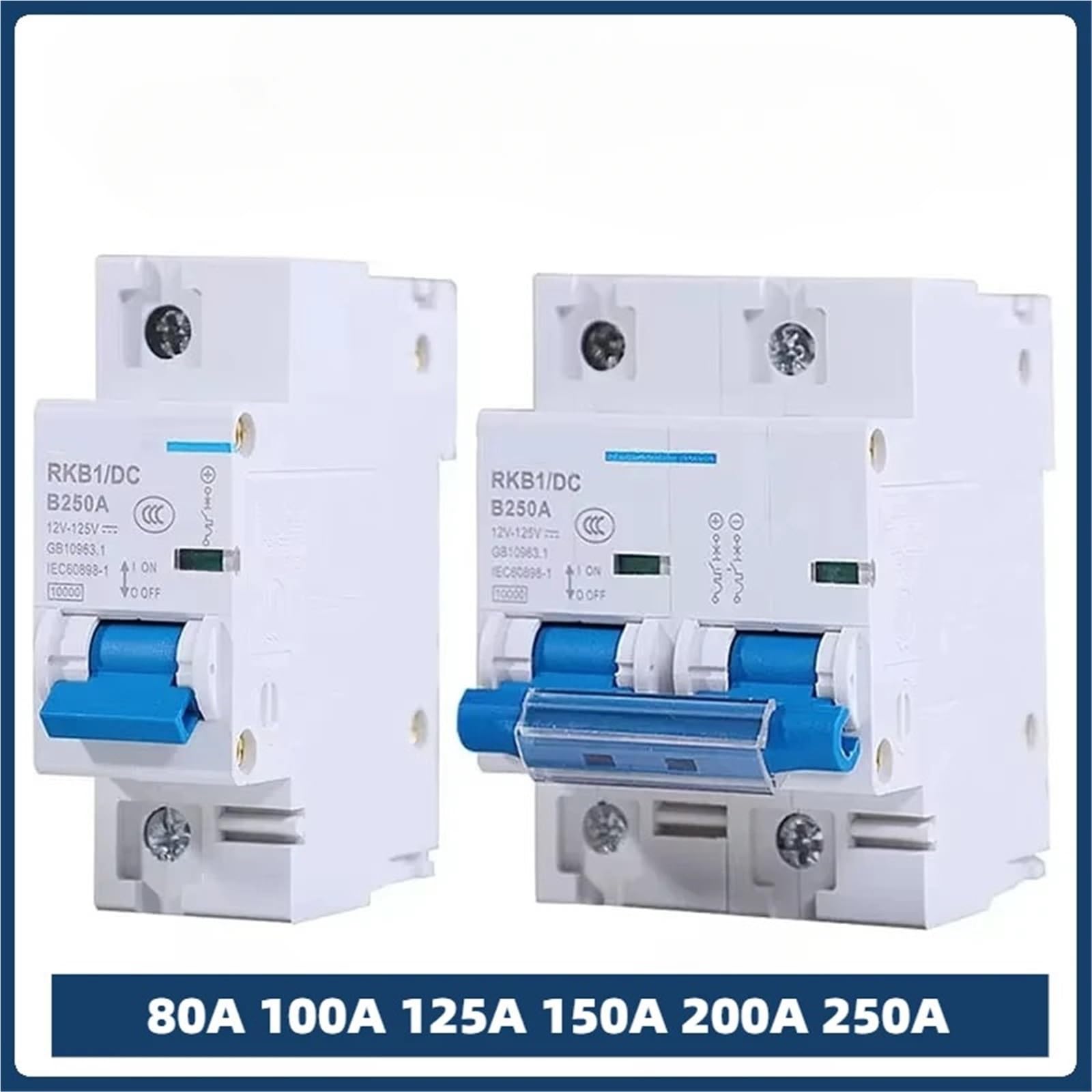 Wyłącznik do fotowoltaiki 12-125 V 80 A 100 A 150 A 200 A 250 A wyłącznik przeciwzwarciowy do akumulatora jachtowego RV Solar (1P, 150A)