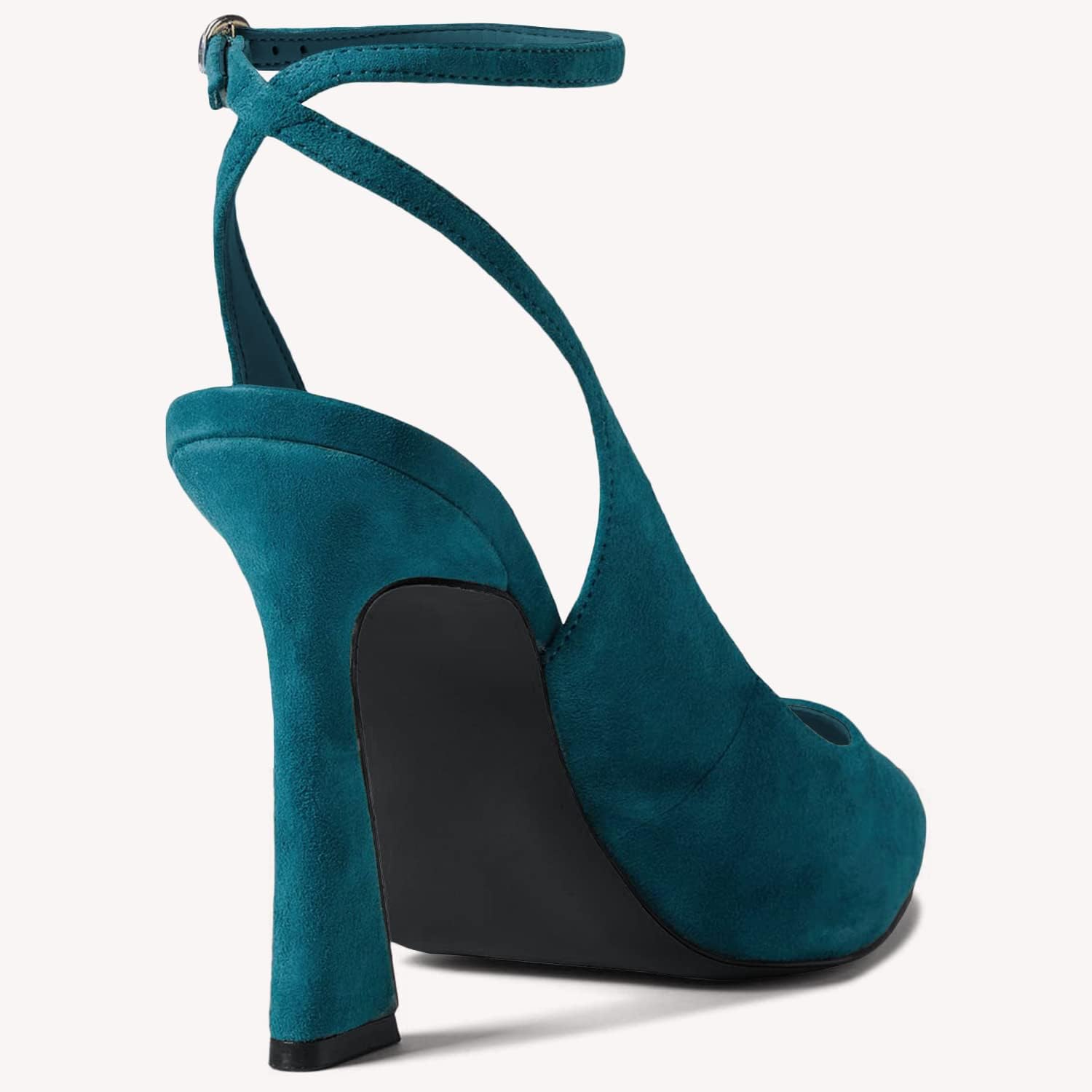 Womens Closed Toe Ankle Strap Heels Pointed Toe Pumps Shoes Slingback High Heel Wedding Dress Shoes - Image 5