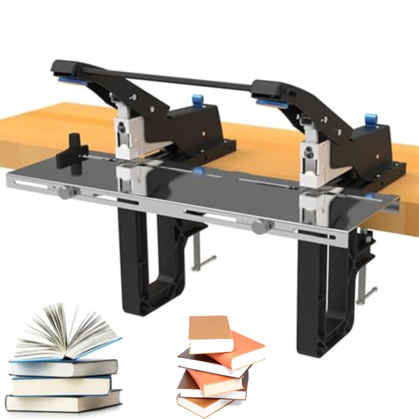 Robustes, manuelles Heftgerät, Doppelkopf-Design für Büro und Schule, 60 Blatt Kapazität, ideal für Heftchen und Dokumentenbindung
