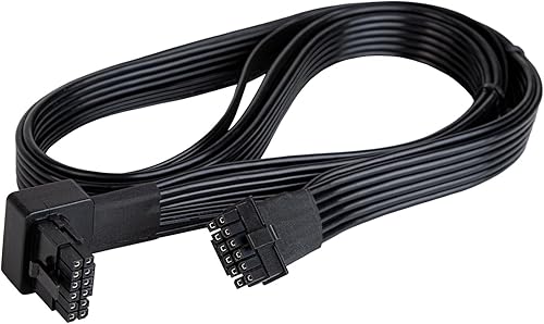 Miniatura 1 de SilverStone Technology PP14-90 12+4 pines (PSU) a 12+4 pines (GPU) 90 en ángulo 12VHPWR PCIe Gen5 Cable, SST-PP14-90