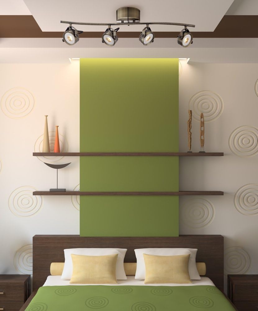 GiniHomer Pro Track Loft Wave Bar Brass 4-Light LED Track Fixture