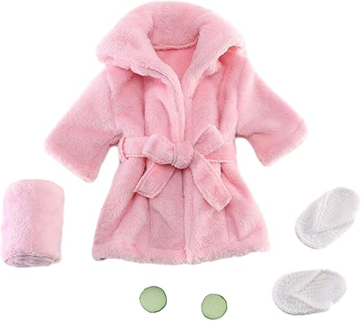 FABLOFT Newborn Photography Props Bathrobe Newborn Costume Baby Robe for Infant Boys Pink
