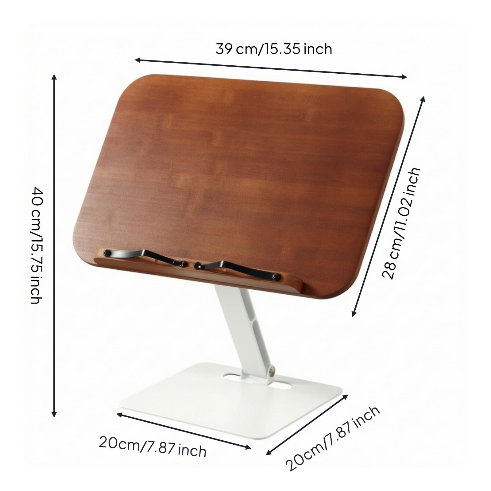 Colcolo Atril de Lectura Ajustable Soporte Atril Base Portadocumentos con Tablero Robusto y Clips el Espacio y Mejora la Concentración Adecuado para Hogar, S-J04 Bambú Elevable Con Soporte Único