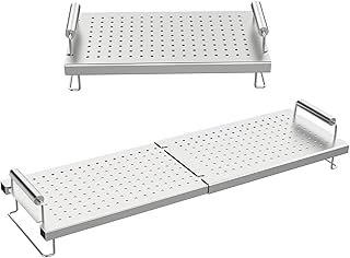 Grill Warming Rack for Blackstone Flat Top 28 36 17 22 Inch Griddle, Universal Adjustable Stainless Steel Grill Rack for Blackstone for Nexgrill Griddle Accessories, 15"L to 25"L