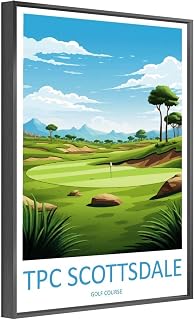 ZGFANQ Tpc Scottsdale Golf Art Deco Arizona Landscape Poster Canvas Poster And Wall Art Picture Print Modern Family Bedroom Decor Posters Metal Black 16x24in