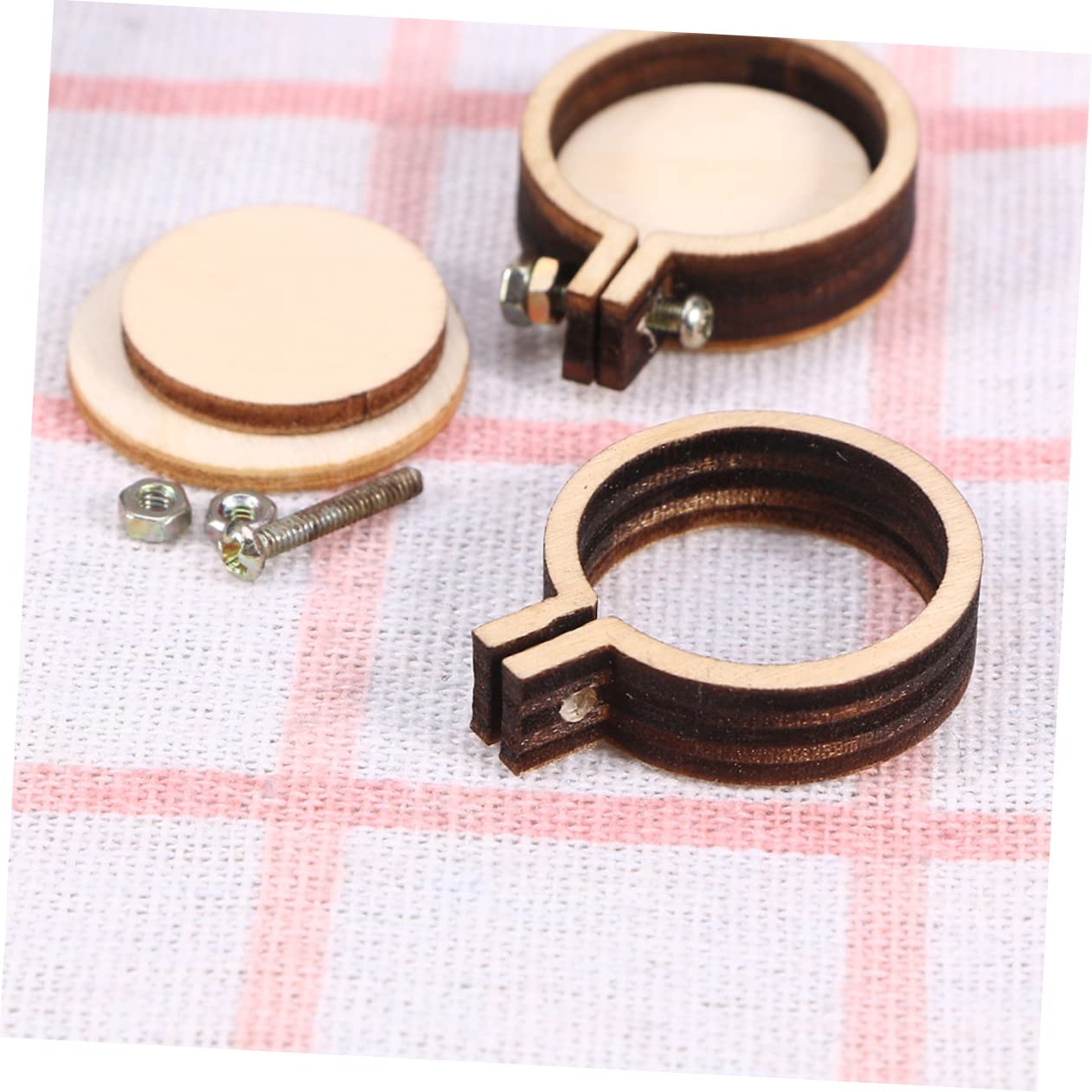 Joyangy 10 Mini Telai Da Ricamo Esagonali In Legno - 4 X 3,9 Cm - Per Creare Gioielli E Portachiavi Fai Da Te