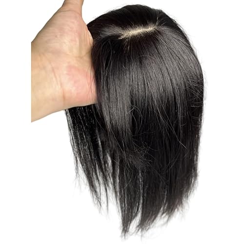 Miniatura 4 de Toppers invisibles de cabello humano para mujer, con clip, con flequillo de aire 3D, flequillo, 3.9 x 4.3 in, parte media, pelucas de cuero