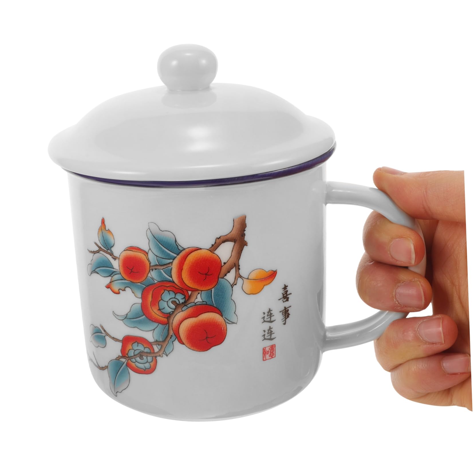 Sosoport 3stücke Retro Emaille Becher Mit Deckel Tragbarer Kaffeebecher Für Outdoor-abenteuer Vielseitig Einsetzbar Für Kaffee Tee Milch Und Mehr Langlebig Und Elegant Als Für Familie
