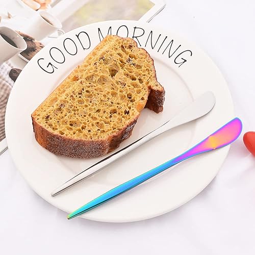 Miniatura 5 de Puzhler 8 piezas de cuchillo de mantequilla de espejo cuchillo de postre de queso cuchillo de mermelada de acero inoxidable cuchillo de cocina