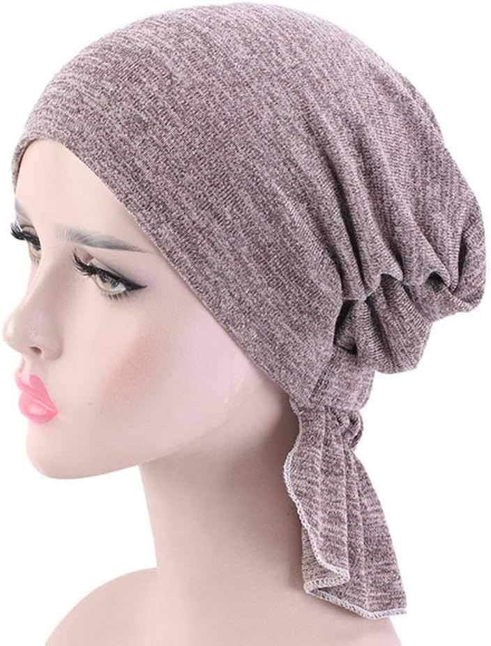 HBJWOV Womens Hijab Stretchy Cotton Hat Turban Hair Caps Cover Hair Loss Scarf Wrap Pre-Tied Headwear Hair Styling