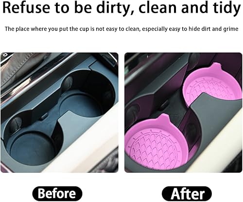 Miniatura 3 de zipelo Juego de 2 portavasos con alfombrilla, 3.1" de silicona aislante, impermeable, antideslizante, a prueba de filtraciones, portavasos universal