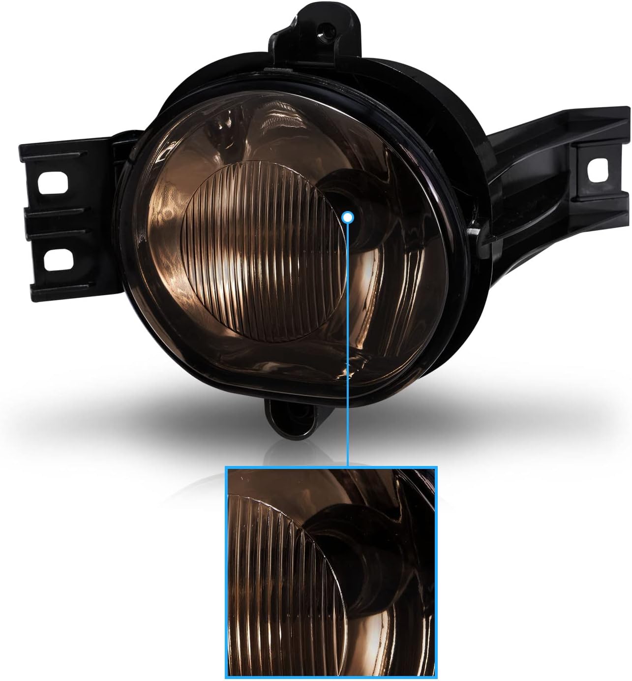 AmeriLite for 2002-2008 Dodge Ram Pickup / 2003-2009 Durango Smoke Replacement Bumper Fog Light Assembly Pair - Passenger and Driver Side
