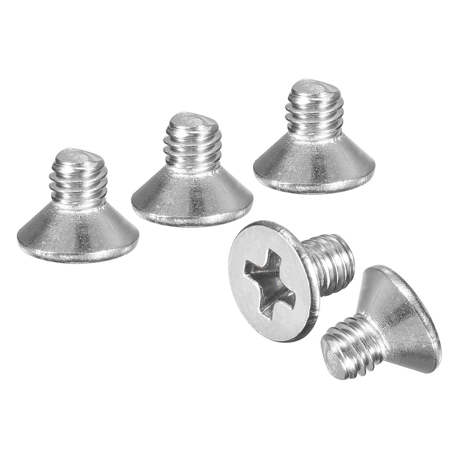 DTGN M4-0.7x6 Phillips Countersunk Head Bolt - 100pcs - Good for Outdoor Machinery Fastening Maintenance - 304 Stainless Steel Flat Head Machine Screw Bolt - Silver Color โ image 1