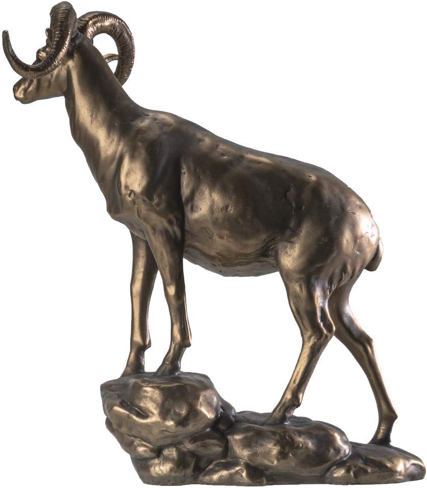 SUMMIT COLLECTION 10 inch Length Bighorn Mountain Ram Sheep Figurine Statue Bronze Painted Cold Cast Resin Decorative Wildlife Sculpture Home Decor image 3