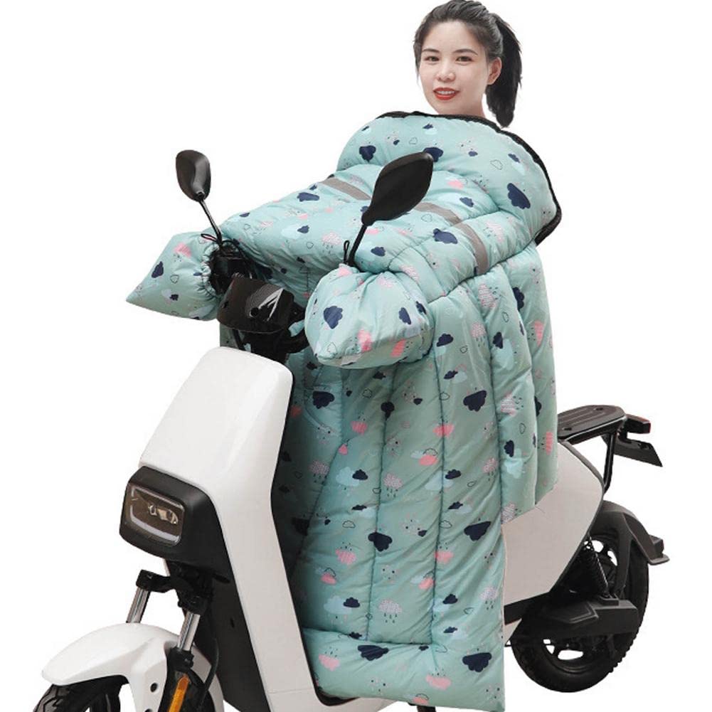Générique Tablier Scooter, Couvre Jambe Scooter Scooter de Moto Couette Pare-Brise d'hiver Riding Tablier Couvercle Coupe-Vent Gants Guidon électrique(7)