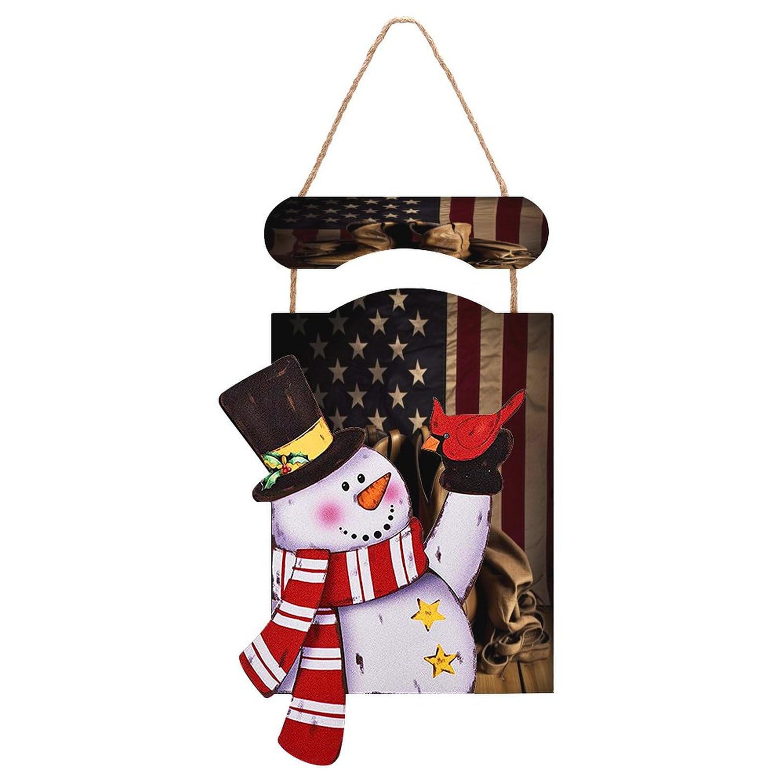 Panneau en bois bonhomme de neige Noël idée cadeau fête
