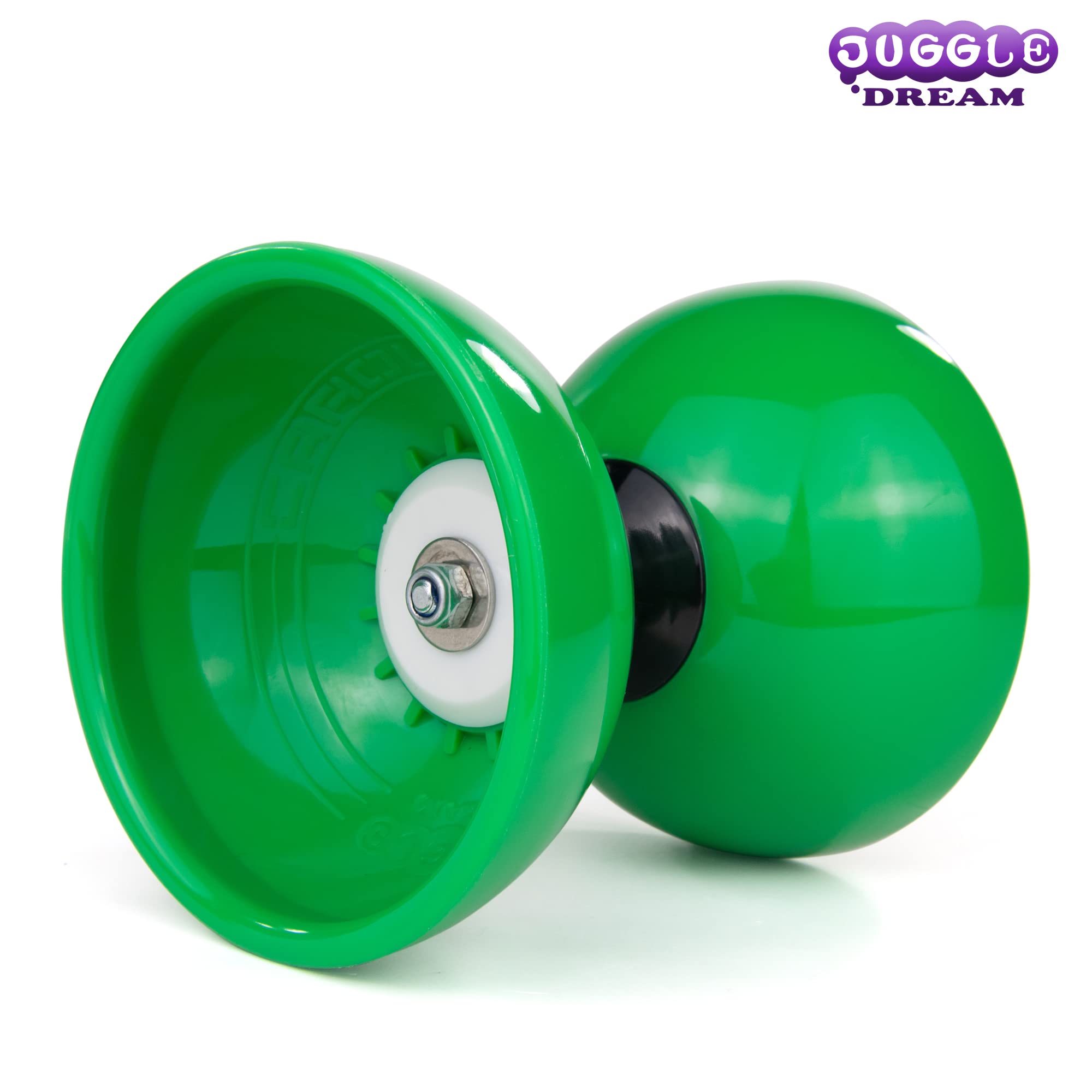 Juggle Dream Carousel Diabolo Jonglierset - Dreifach-Kugellagerachse - mit Superglas-Handstäben und Online-Lernvideo - Jonglieren (Grün)