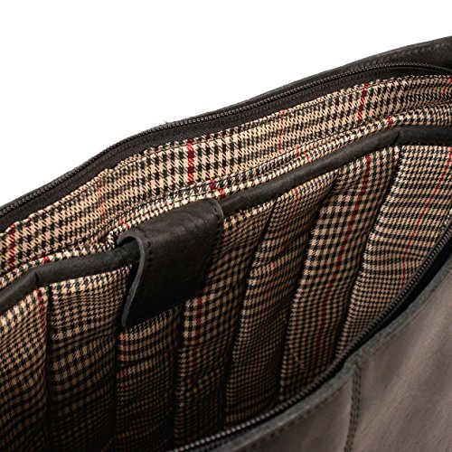 MALCOM M93033 04-Borsa in pelle, colore: nero