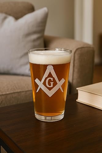 Miniatura 8 de Mason Masons - Símbolos de logotipo Masonic Live Better - Vasos de pinta grabados con láser para cerveza, jarra de 16 onzas
