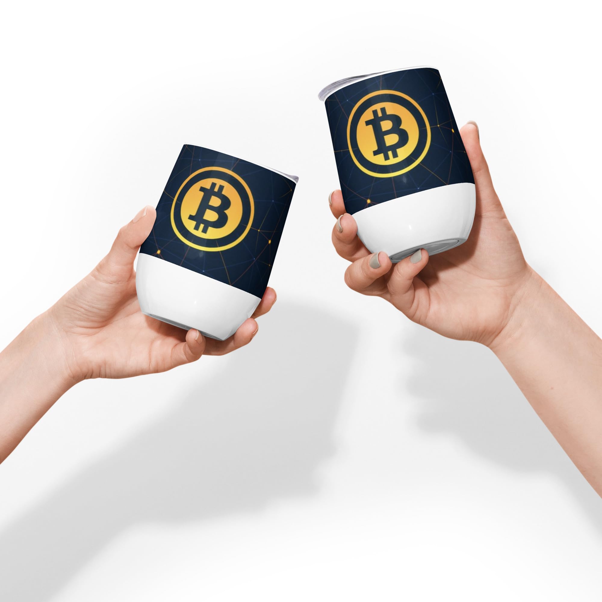 Verre à vin Bitcoin en acier inoxydable 355 ml incassable contre la casse des verres