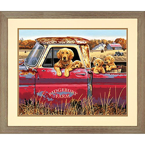 golden retriever paint by numbers - Dimensions Golden Retriever Truck Ride Paint by Numbers for Adults, 20'' W x 16'' L