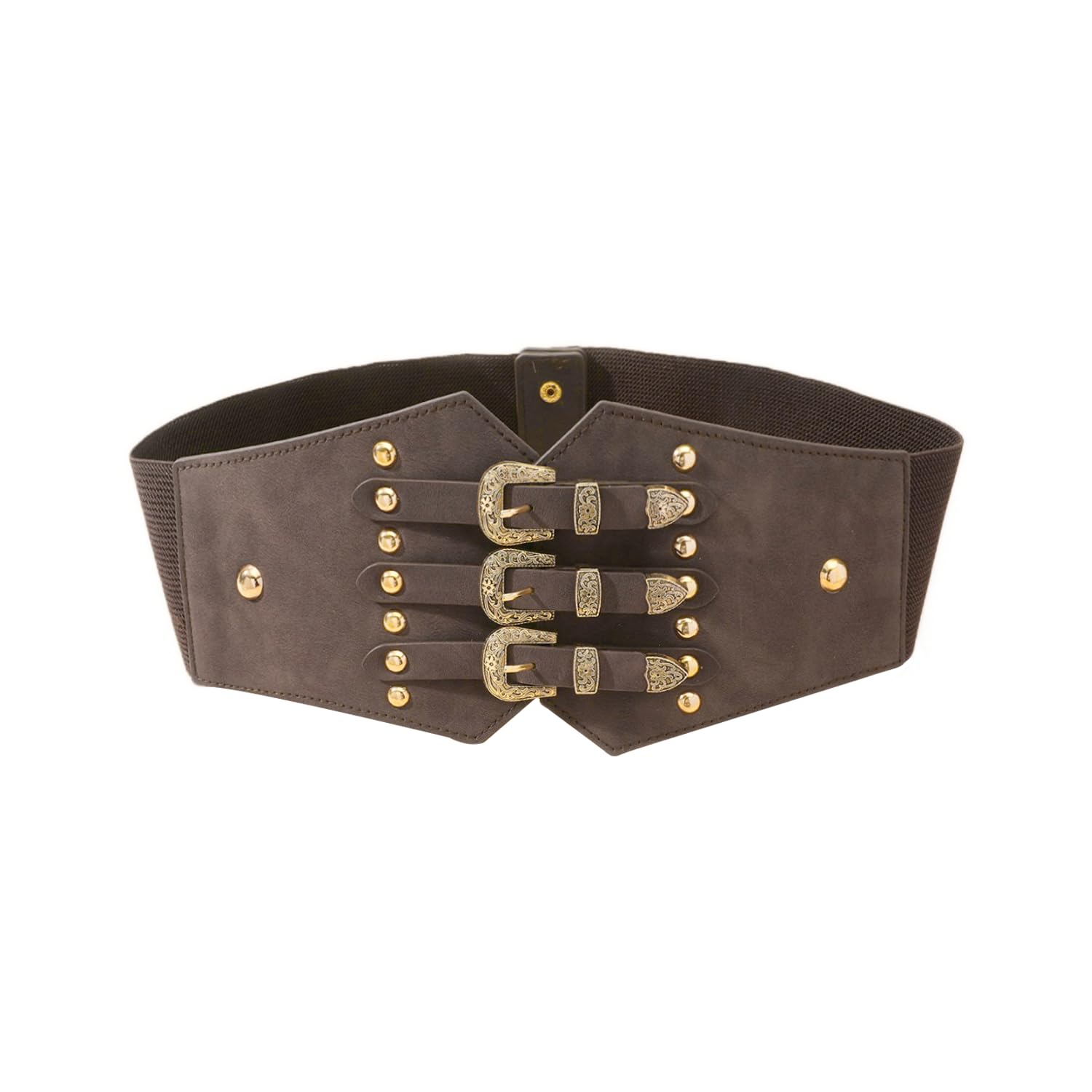 Ceinture Corset Femme SWAUSWAUK - Style Vintage Similicuir, élastique Réglable, Tailles S à XL